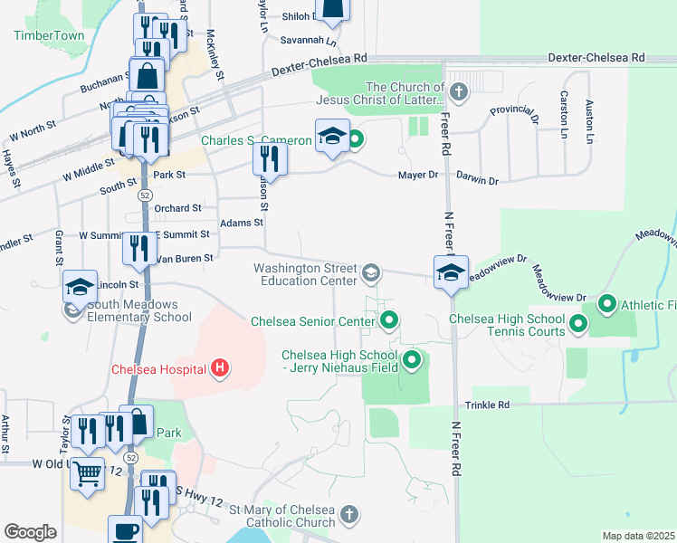 map of restaurants, bars, coffee shops, grocery stores, and more near 616 Flanders Street in Chelsea