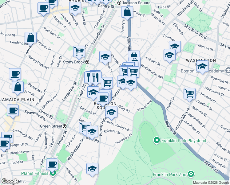map of restaurants, bars, coffee shops, grocery stores, and more near 6 Chilcott Place in Boston