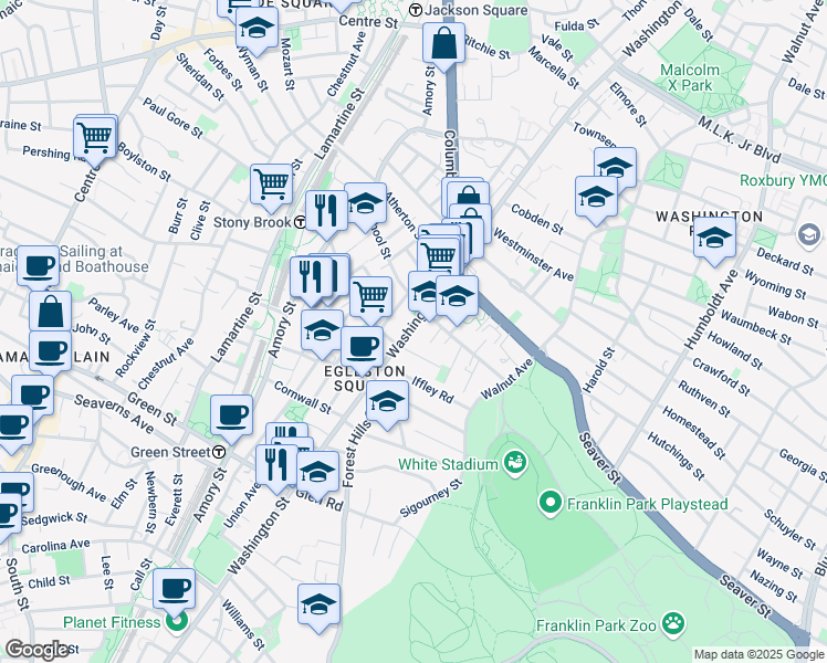 map of restaurants, bars, coffee shops, grocery stores, and more near 6 Chilcott Place in Boston