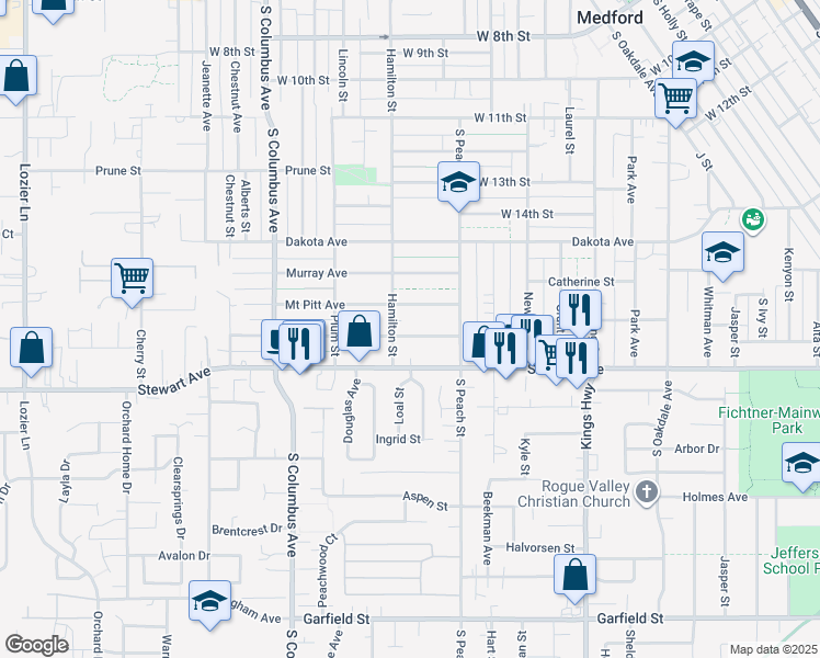 map of restaurants, bars, coffee shops, grocery stores, and more near 936 Winchester Avenue in Medford
