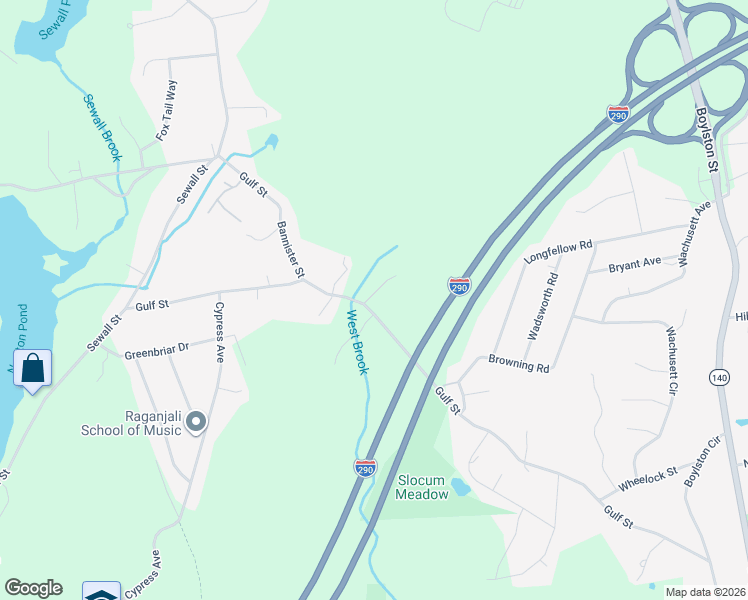 map of restaurants, bars, coffee shops, grocery stores, and more near 230A Gulf Street in Shrewsbury