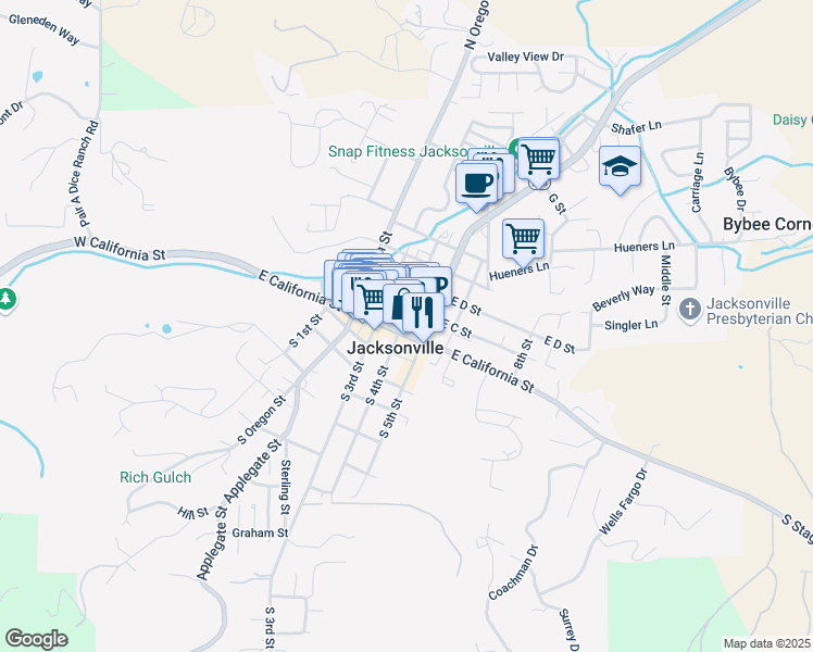 map of restaurants, bars, coffee shops, grocery stores, and more near in Jacksonville