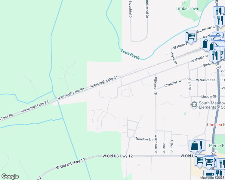 map of restaurants, bars, coffee shops, grocery stores, and more near 805 West Middle Street in Chelsea