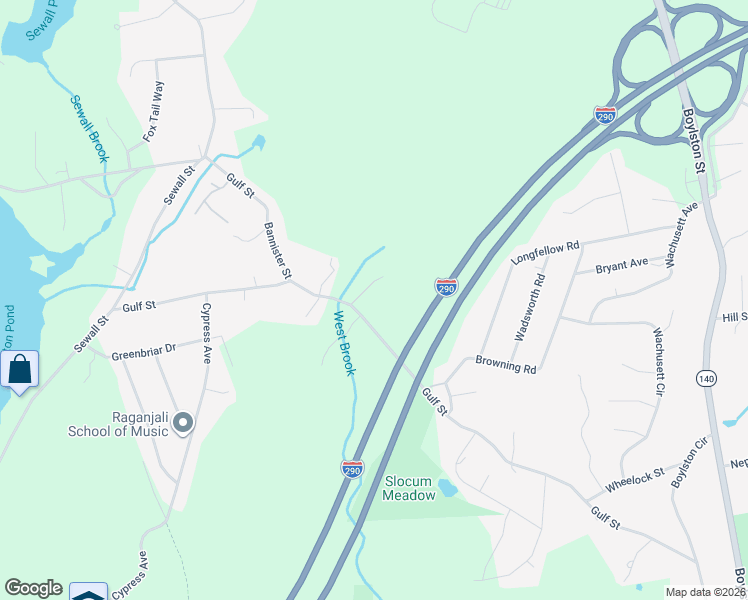 map of restaurants, bars, coffee shops, grocery stores, and more near 230 Gulf Street in Shrewsbury