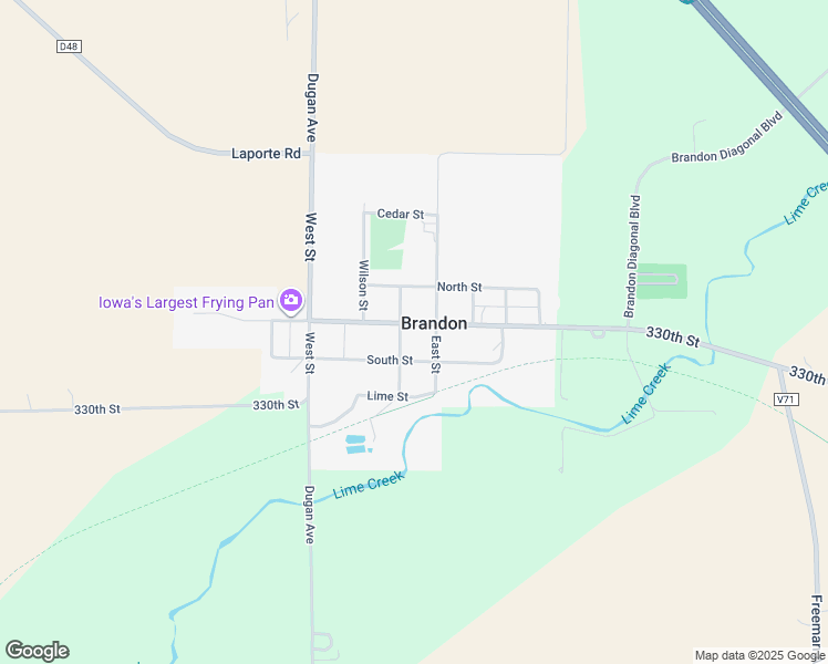 map of restaurants, bars, coffee shops, grocery stores, and more near 505 Main Street in Brandon