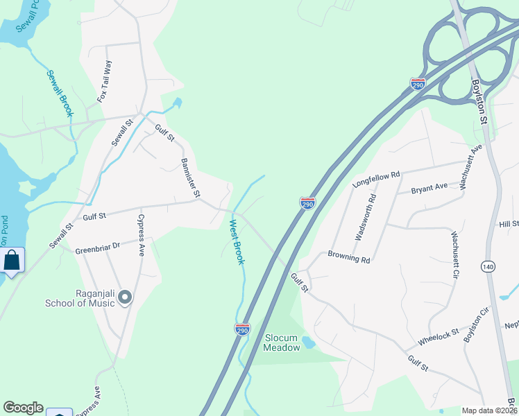 map of restaurants, bars, coffee shops, grocery stores, and more near 230 Gulf Street in Shrewsbury