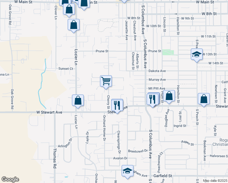 map of restaurants, bars, coffee shops, grocery stores, and more near 939 Cherry Street in Medford