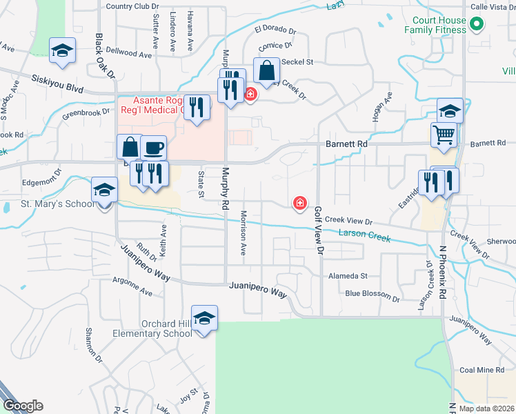 map of restaurants, bars, coffee shops, grocery stores, and more near 2990 State Street in Medford