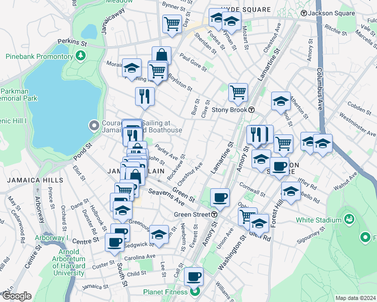 map of restaurants, bars, coffee shops, grocery stores, and more near 14 Chestnut Place in Boston