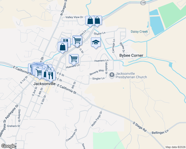 map of restaurants, bars, coffee shops, grocery stores, and more near 955 Beverly Way in Jacksonville