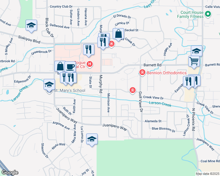 map of restaurants, bars, coffee shops, grocery stores, and more near 78 State Street in Medford