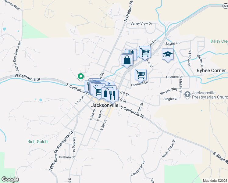 map of restaurants, bars, coffee shops, grocery stores, and more near 245 North 5th Street in Jacksonville