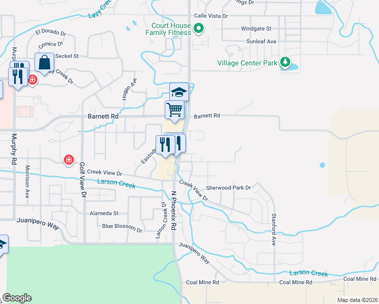 map of restaurants, bars, coffee shops, grocery stores, and more near 729 Amhurst Way in Medford