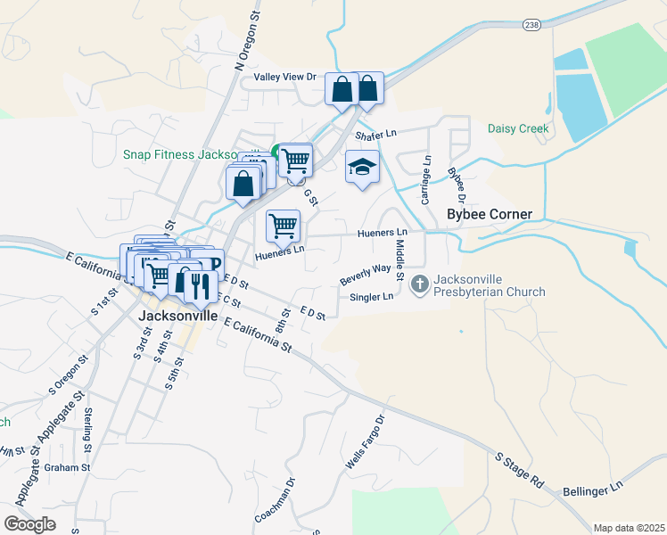 map of restaurants, bars, coffee shops, grocery stores, and more near 122 McCully Lane in Jacksonville