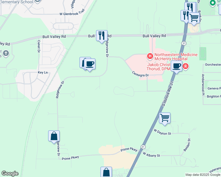 map of restaurants, bars, coffee shops, grocery stores, and more near 4406 West Shamrock Lane in McHenry