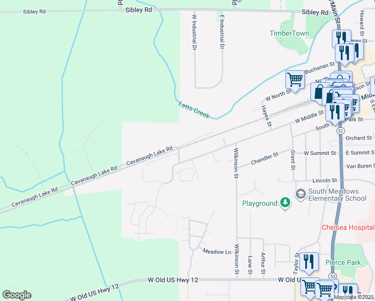 map of restaurants, bars, coffee shops, grocery stores, and more near 690 West Middle Street in Chelsea