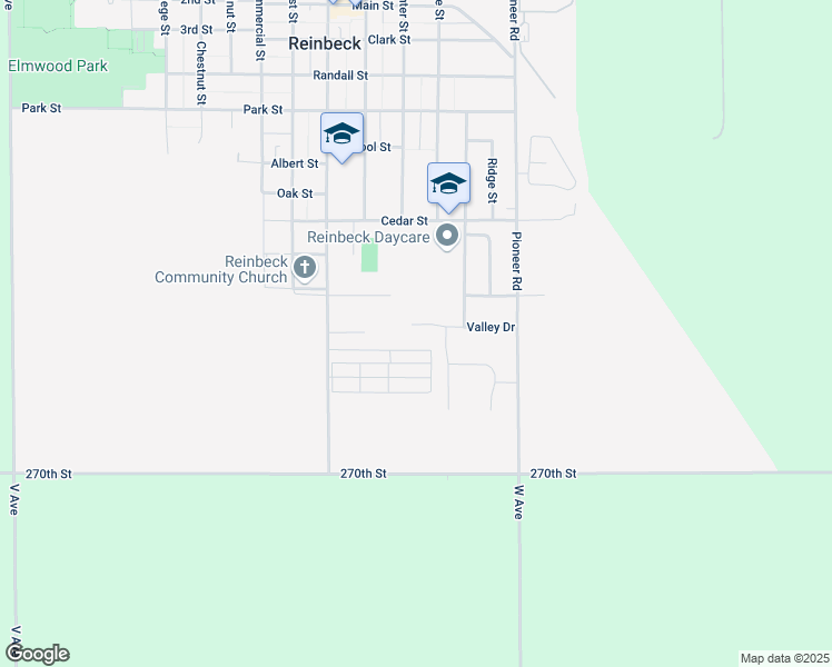 map of restaurants, bars, coffee shops, grocery stores, and more near 298 Valley Dr in Reinbeck