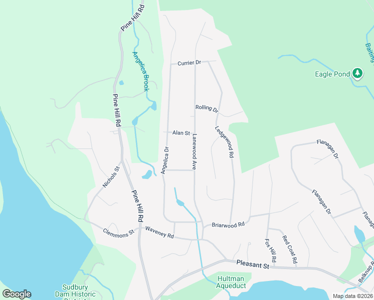 map of restaurants, bars, coffee shops, grocery stores, and more near 32 Lanewood Avenue in Framingham