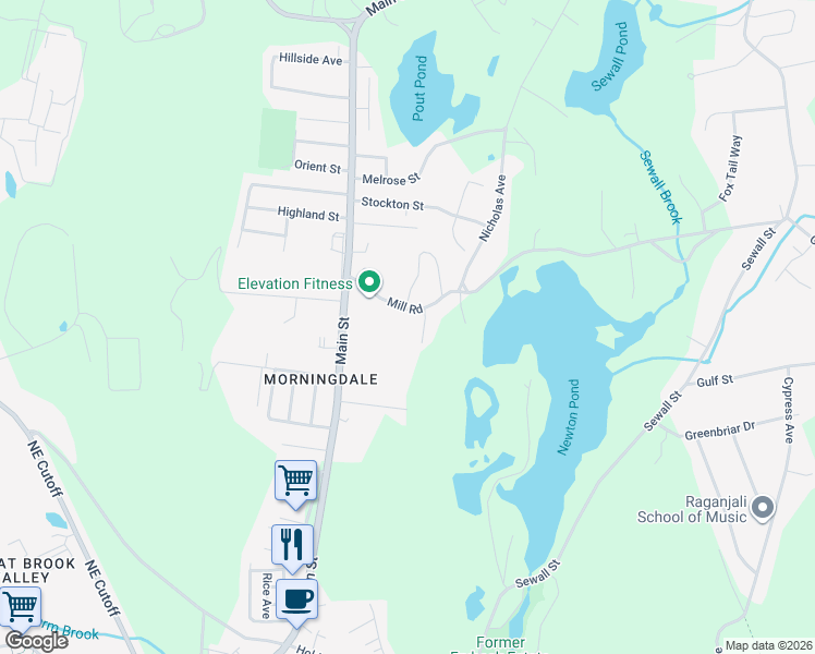 map of restaurants, bars, coffee shops, grocery stores, and more near 5 Heywood Street in Boylston
