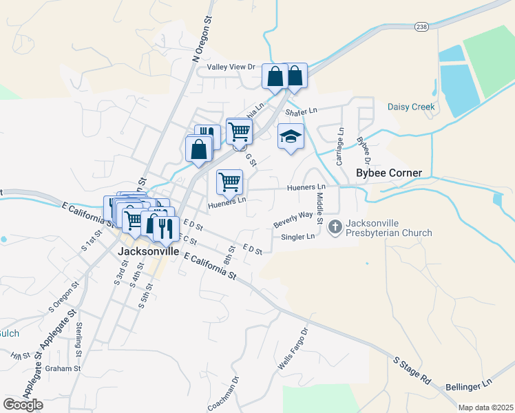 map of restaurants, bars, coffee shops, grocery stores, and more near 122 McCully Lane in Jacksonville