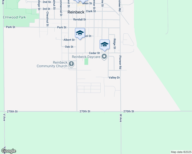 map of restaurants, bars, coffee shops, grocery stores, and more near 298 Valley Drive in Reinbeck