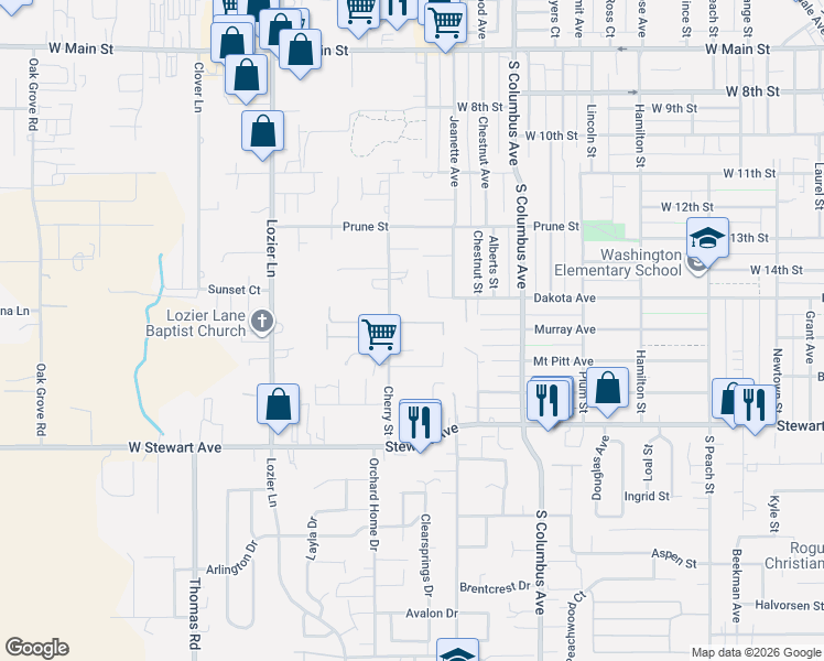 map of restaurants, bars, coffee shops, grocery stores, and more near 950 Colinwood Lane in Medford