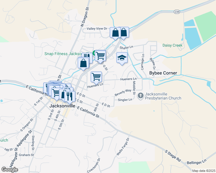map of restaurants, bars, coffee shops, grocery stores, and more near 122 McCully Lane in Jacksonville