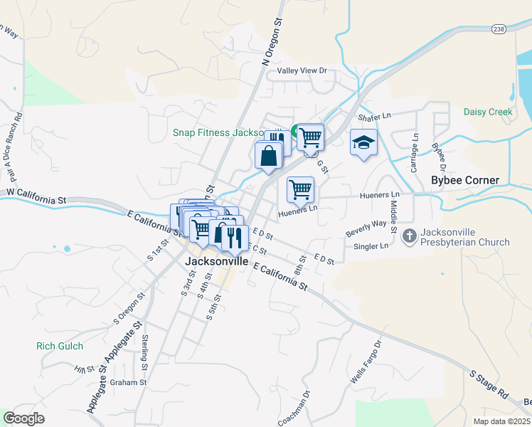 map of restaurants, bars, coffee shops, grocery stores, and more near 310 North 6th Street in Jacksonville