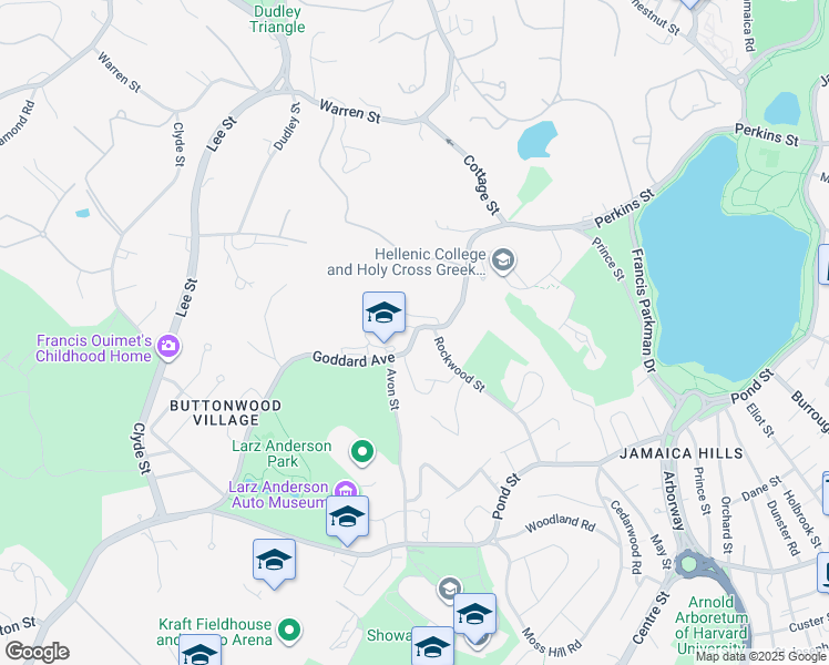 map of restaurants, bars, coffee shops, grocery stores, and more near 235 Goddard Avenue in Brookline