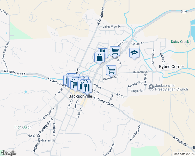 map of restaurants, bars, coffee shops, grocery stores, and more near 310 North 6th Street in Jacksonville