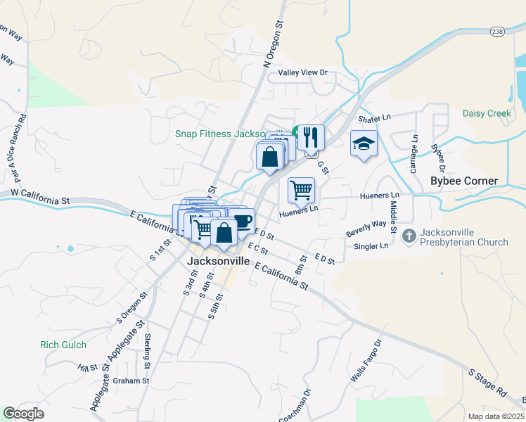 map of restaurants, bars, coffee shops, grocery stores, and more near 310 North 6th Street in Jacksonville