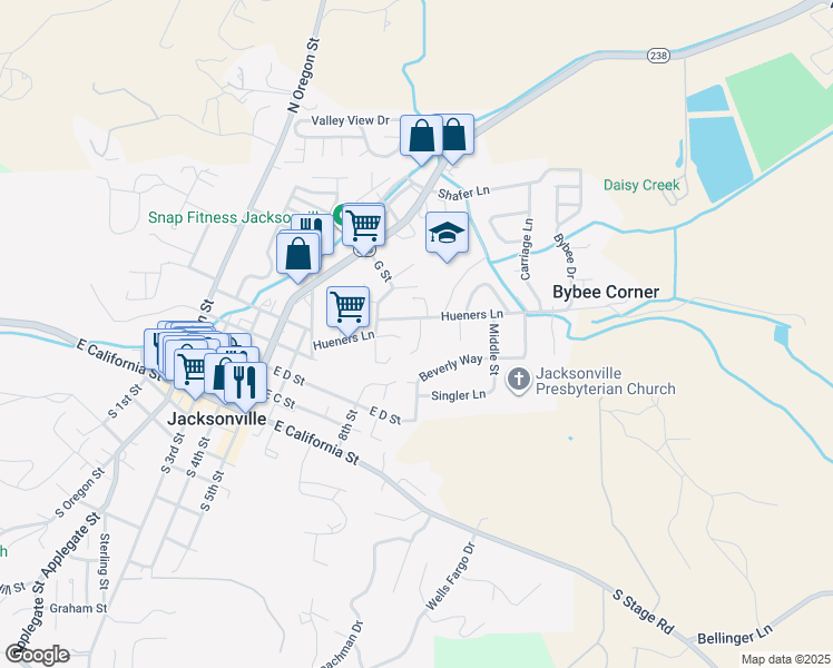 map of restaurants, bars, coffee shops, grocery stores, and more near 107 McCully Lane in Jacksonville