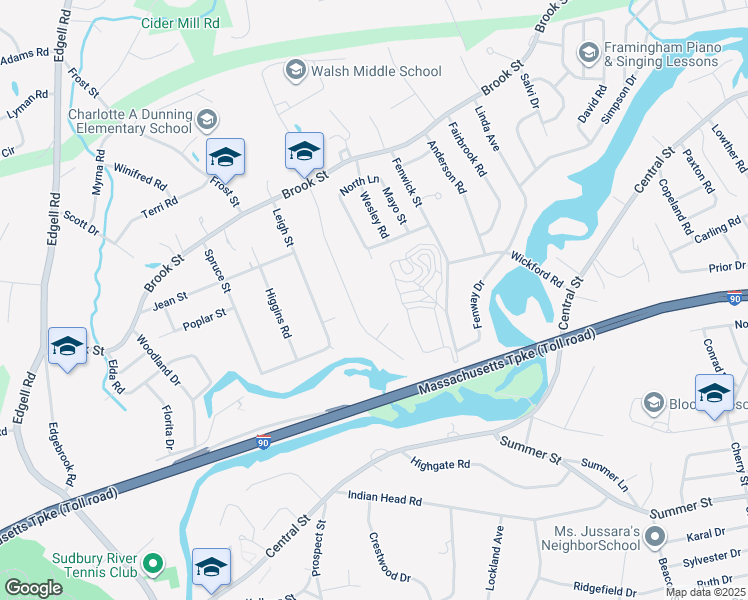 map of restaurants, bars, coffee shops, grocery stores, and more near 38 Perry H Henderson Drive in Framingham