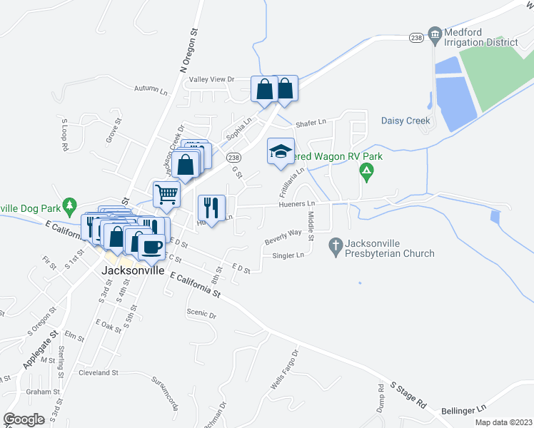 map of restaurants, bars, coffee shops, grocery stores, and more near 100 McCully Lane in Jacksonville