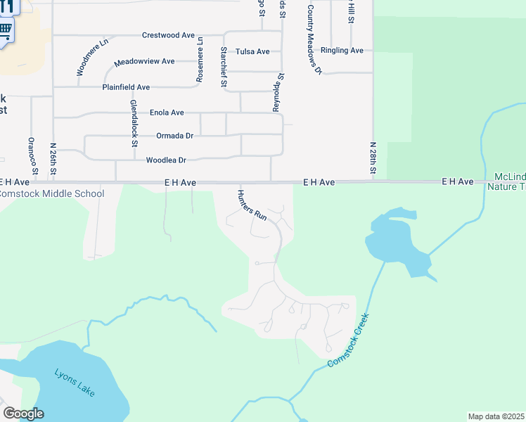 map of restaurants, bars, coffee shops, grocery stores, and more near 2908 Hunters Place in Kalamazoo