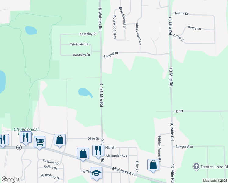 map of restaurants, bars, coffee shops, grocery stores, and more near 488 North Wattles Road in Battle Creek