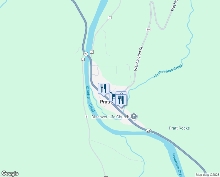 map of restaurants, bars, coffee shops, grocery stores, and more near 3 Wright Street in Prattsville