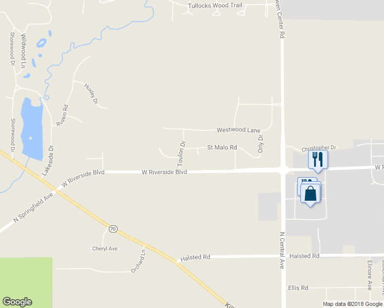 map of restaurants, bars, coffee shops, grocery stores, and more near 3938 Saint Malo Circle in Rockford