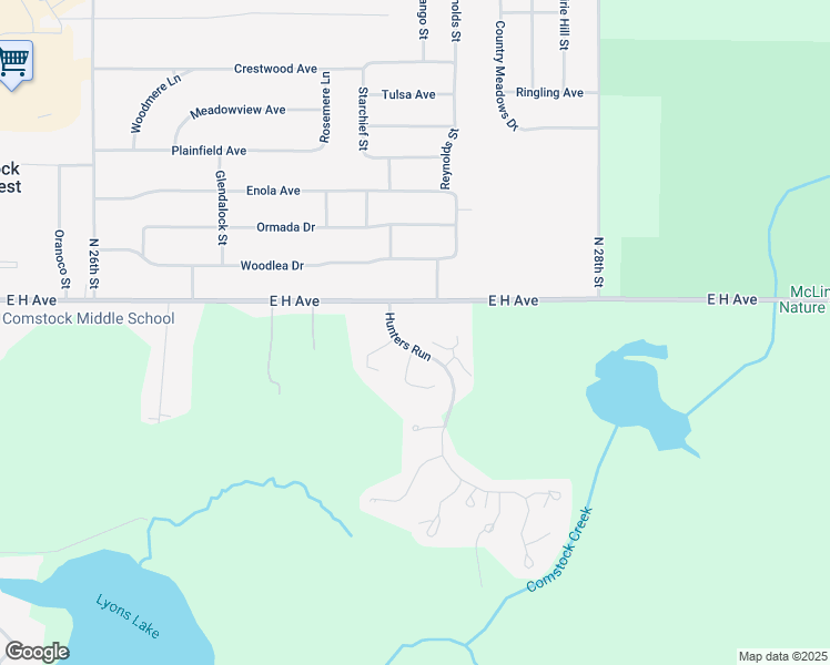 map of restaurants, bars, coffee shops, grocery stores, and more near 2908 Hunters Place in Kalamazoo