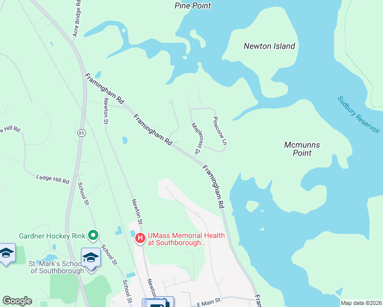 map of restaurants, bars, coffee shops, grocery stores, and more near 97 Framingham Road in Southborough