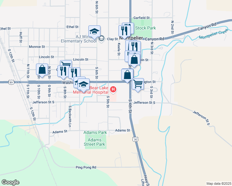 map of restaurants, bars, coffee shops, grocery stores, and more near in Montpelier