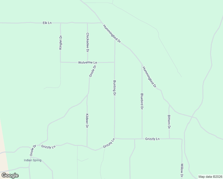 map of restaurants, bars, coffee shops, grocery stores, and more near Bunting Drive in Klamath County