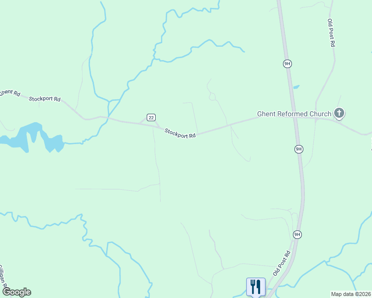 map of restaurants, bars, coffee shops, grocery stores, and more near 99 Stockport Rd in Hudson