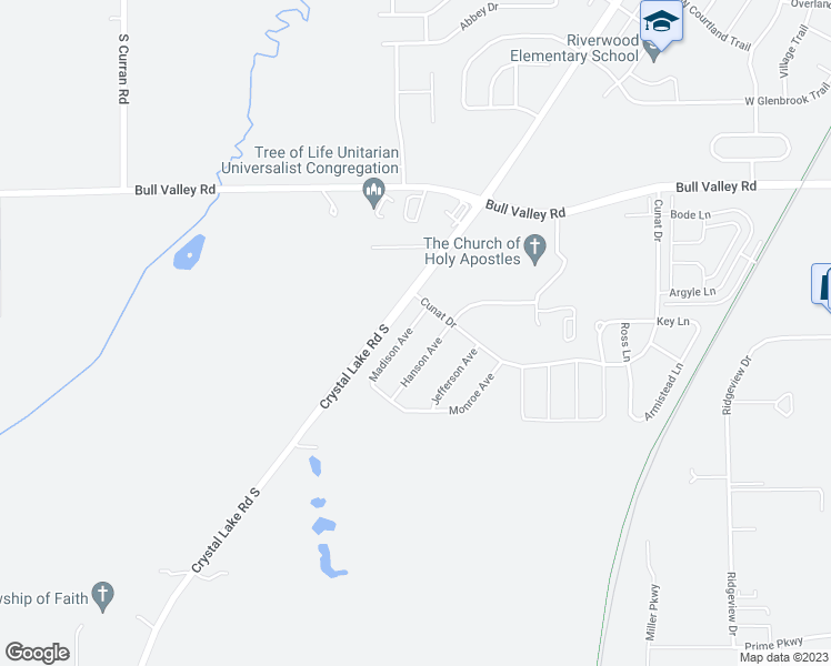 map of restaurants, bars, coffee shops, grocery stores, and more near 812 Madison Avenue in McHenry