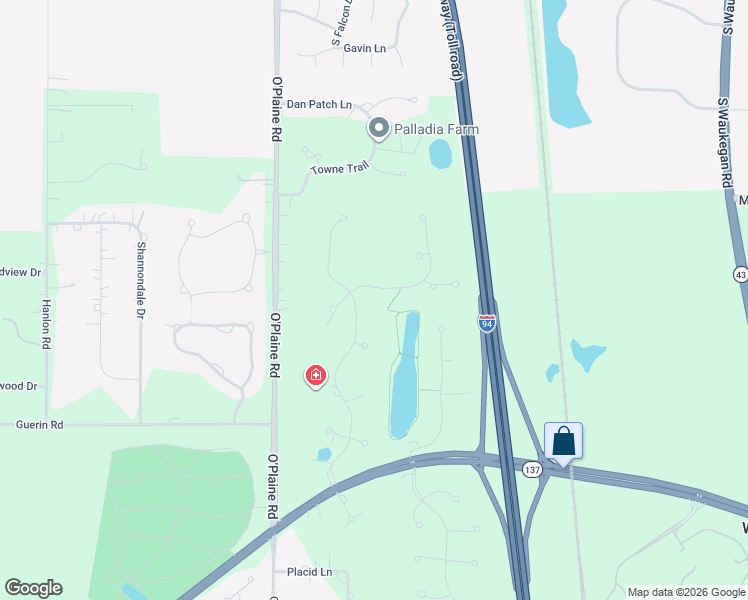 map of restaurants, bars, coffee shops, grocery stores, and more near 14275 West Braemore Close in Libertyville