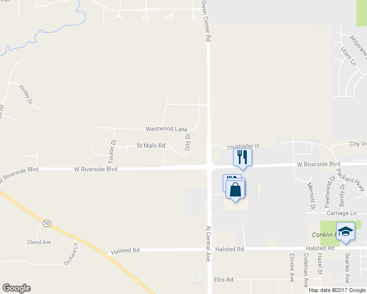 map of restaurants, bars, coffee shops, grocery stores, and more near 4115 Saint Malo Road in Rockford