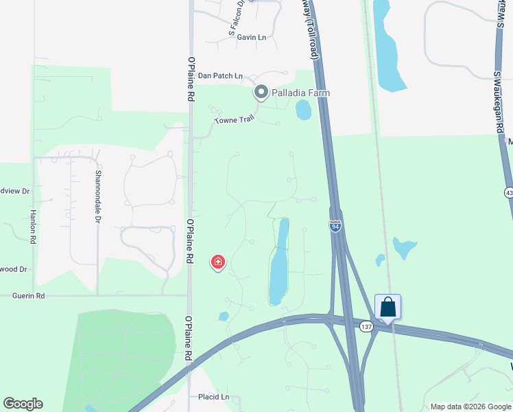 map of restaurants, bars, coffee shops, grocery stores, and more near 14275 West Braemore Close in Libertyville