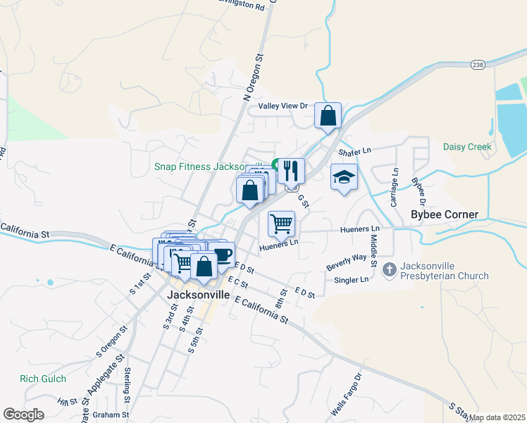 map of restaurants, bars, coffee shops, grocery stores, and more near 620 North 5th Street in Jacksonville