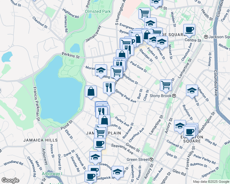 map of restaurants, bars, coffee shops, grocery stores, and more near 9 Kingsboro Park in Boston