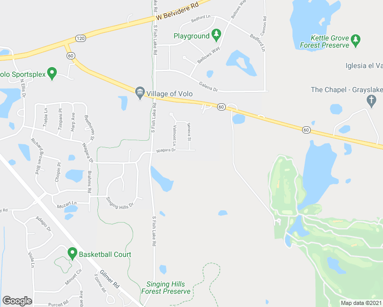 map of restaurants, bars, coffee shops, grocery stores, and more near 889 Niagara Drive in Volo